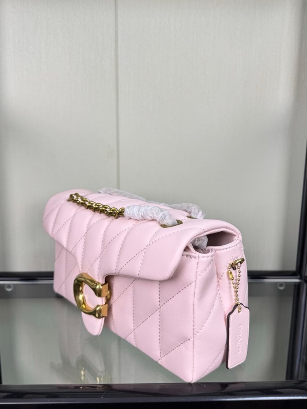 Coach Tabby Shoulder Bag 26 With Pillow Quilting in Brass Flower Pink - Picture 3 of 6